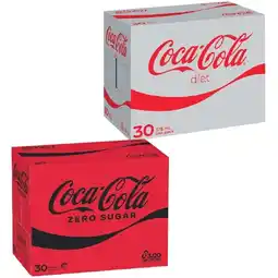 Woolworths Coca-Cola Classic, Diet or Zero Sugar Soft Drink Varieties 30 x 375ml offer