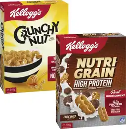 Coles Kellogg's Nutri-Grain Choc Malt 500g or Crunchy Nut Corn Flakes 640g offer