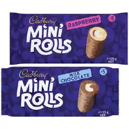 Woolworths Cadbury Cake Bars or Mini Rolls Varieties Pk 5 offer