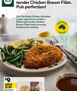 Woolworths Woolworths pub style chicken breast schnitzels offer