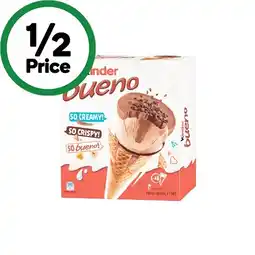 Woolworths Kinder bueno frozen dessert cones offer