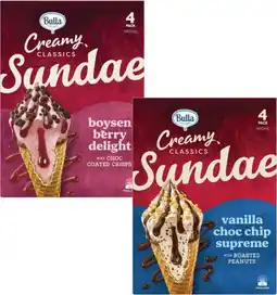 Coles Bulla Creamy Classics Ice Cream Sundae Cones 580mL offer