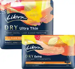 Coles Libra Dry Pads with Wings Ultra Thin or Extra 12 Pack offer