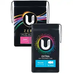 Woolworths U By Kotex Ultrathins, Maxi or Zero Pads Pk 8-16 offer