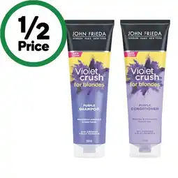 Woolworths John frieda premium shampoo or conditioner offer