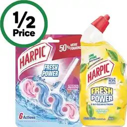 Woolworths Harpic Power Toilet Rim Block Pk 1 or Fresh Power Toilet Gel 700ml offer