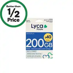 Woolworths Lyca $40 Starter Pack§ offer