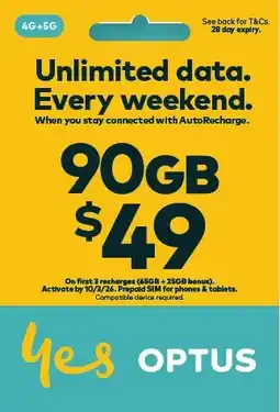 Coles Optus $49 Prepaid SIM Starter Kit offer