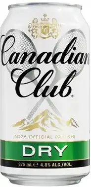 Coles Canadian Club & Dry Cans offer