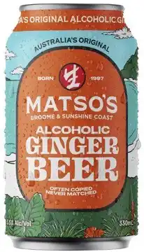 Coles Matso’s Ginger Beer Cans offer