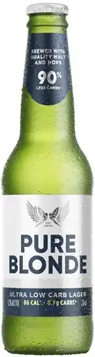 Coles Pure Blonde Ultra Low Carb Lager Bottles offer