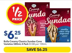 Ritchies Bulla Creamy Classics Sundae Cone Varieties offer