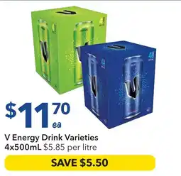 Ritchies V Energy Drink Varieties offer