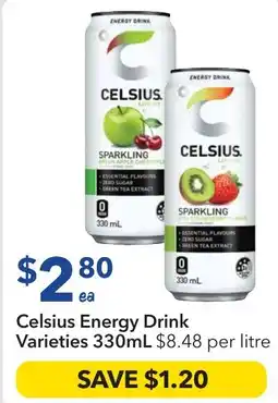 Ritchies Celsius energy drink varieties offer