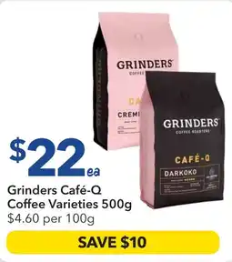 Ritchies Grinders café-q coffee varieties offer