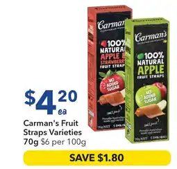 Ritchies Carman's fruit straps varieties offer