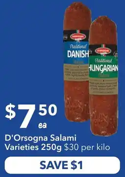 Ritchies D'Orsogna Salami Varieties offer