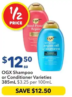 Ritchies Ogx shampoo or conditioner varieties offer