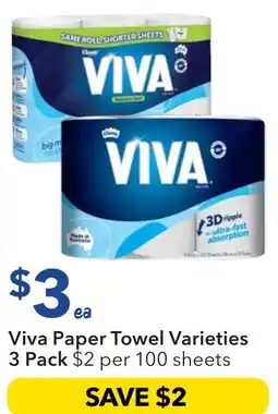 Ritchies Viva paper towel varieties offer