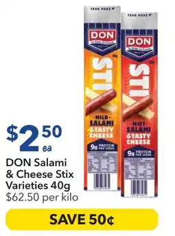 Ritchies Don salami & cheese stix varieties offer