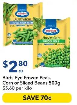Ritchies Birds eye frozen peas, corn or sliced beans offer