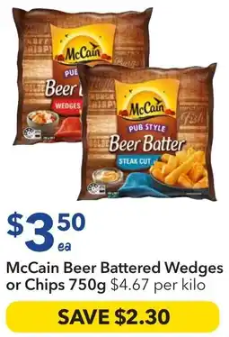 Ritchies Mccain beer battered wedges or chips offer