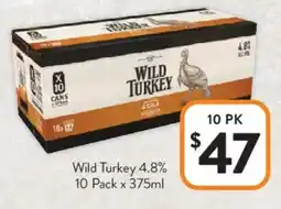 Foodworks Wild Turkey 4.8% offer