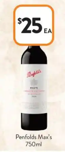 Foodworks Penfolds max's offer