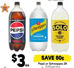 Drakes Pepsi or Schweppes offer
