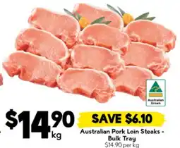 Drakes Australian Pork Loin Steak Bulk Tray offer