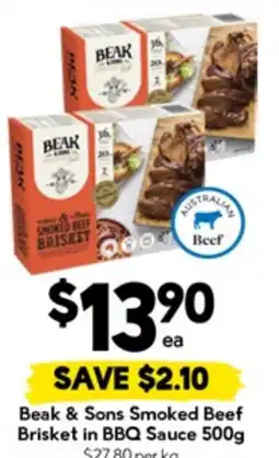 Drakes Beak & sons smoked beef brisket in bbq sauce offer