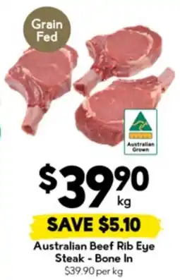 Drakes Australian beef rib eye steak - bone in offer