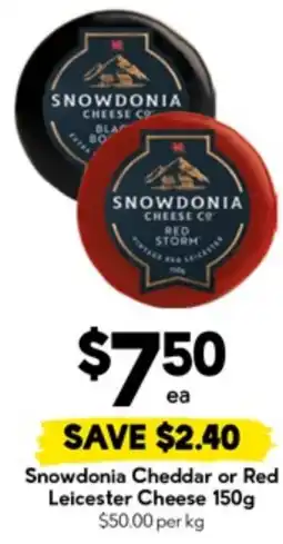 Drakes Snowdonia cheddar or red leicester cheese offer