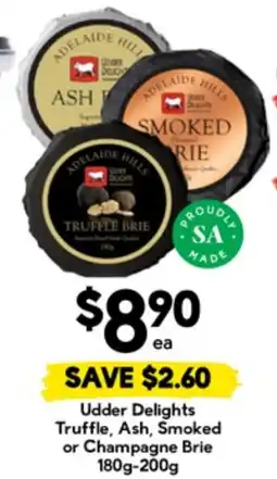 Drakes Udder delights truffle, ash, smoked or champagne brie offer