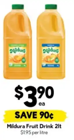 Drakes Mildura Fruit Drink offer