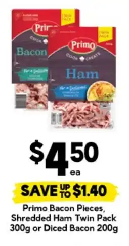 Drakes Primo Bacon Pieces, Shredded Ham or Diced Bacon offer