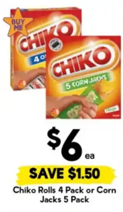 Drakes Chiko Rolls or Corn Jacks offer