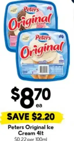 Drakes Peters original ice cream offer
