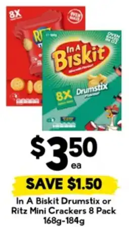 Drakes In a biskit drumstix or ritz mini crackers offer