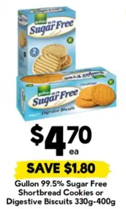 Drakes Gullon 99.5% sugar free shortbread cookies or digestive biscuits offer