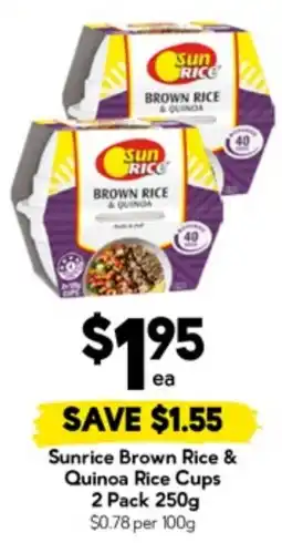 Drakes Sunrice brown rice & quinoa rice cups offer