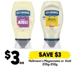 Drakes Hellmann's mayonnaise or aioli offer