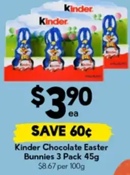 Drakes Kinder chocolate easter bunnies offer