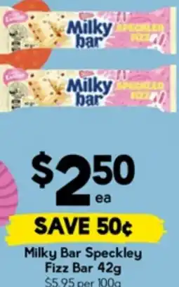 Drakes Milky bar speckley fizz bar offer