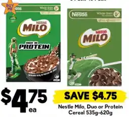 Drakes Nestle Milo, Duo or Protein Cereal offer