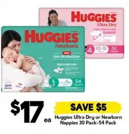 Drakes Huggies ultra dry or newborn nappies offer