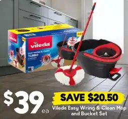 Drakes Vileda Easy Wring & Clean Mop and Bucket Set offer