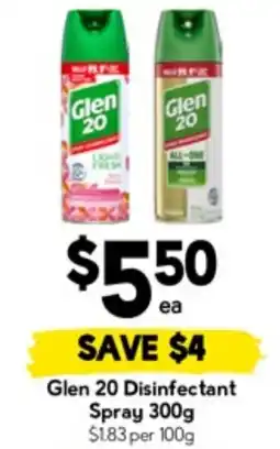 Drakes Glen 20 disinfectant spray offer