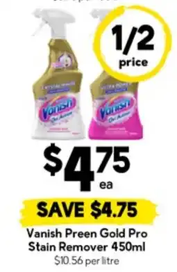 Drakes Vanish preen gold pro stain remover offer