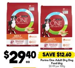 Drakes Purina one adult dry dog food offer